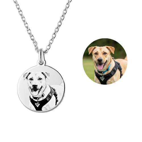 Personalised Pet Photo Necklace - Laser Engraved Keepsake