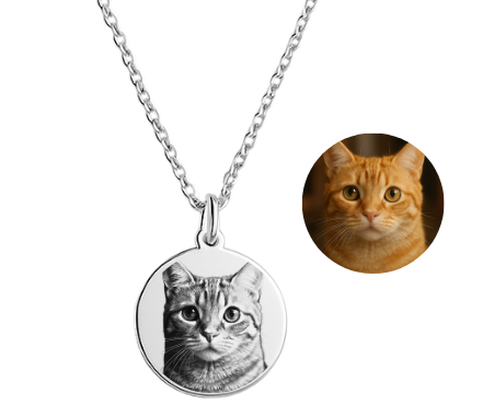 Personalised Pet Photo Necklace - Laser Engraved Keepsake