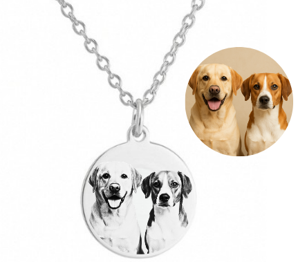 Personalised Pet Photo Necklace - Laser Engraved Keepsake