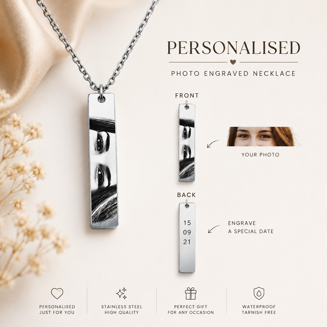 Personalised Eyes Necklace – A Memory You Can Hold Forever