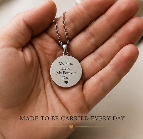 Custom Message Necklace for Dad | Personalised Father's Day Gift