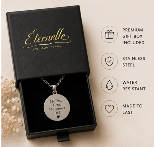Custom Message Necklace for Dad | Personalised Father's Day Gift